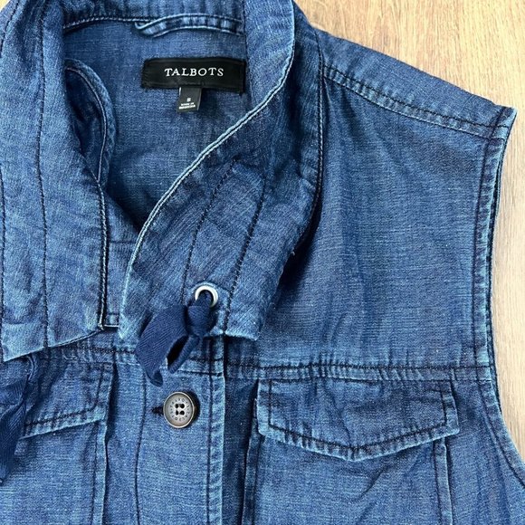 Talbots Chambray Layering Vest Sleeveless Top S - Picture 6 of 12